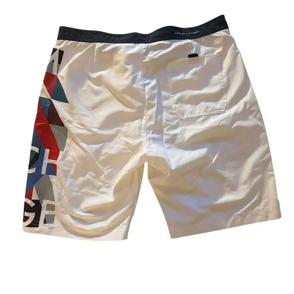 Armani Exchange Graphic Logo Print Board Shorts Size Large
